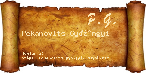 Pekanovits Gyöngyi névjegykártya
